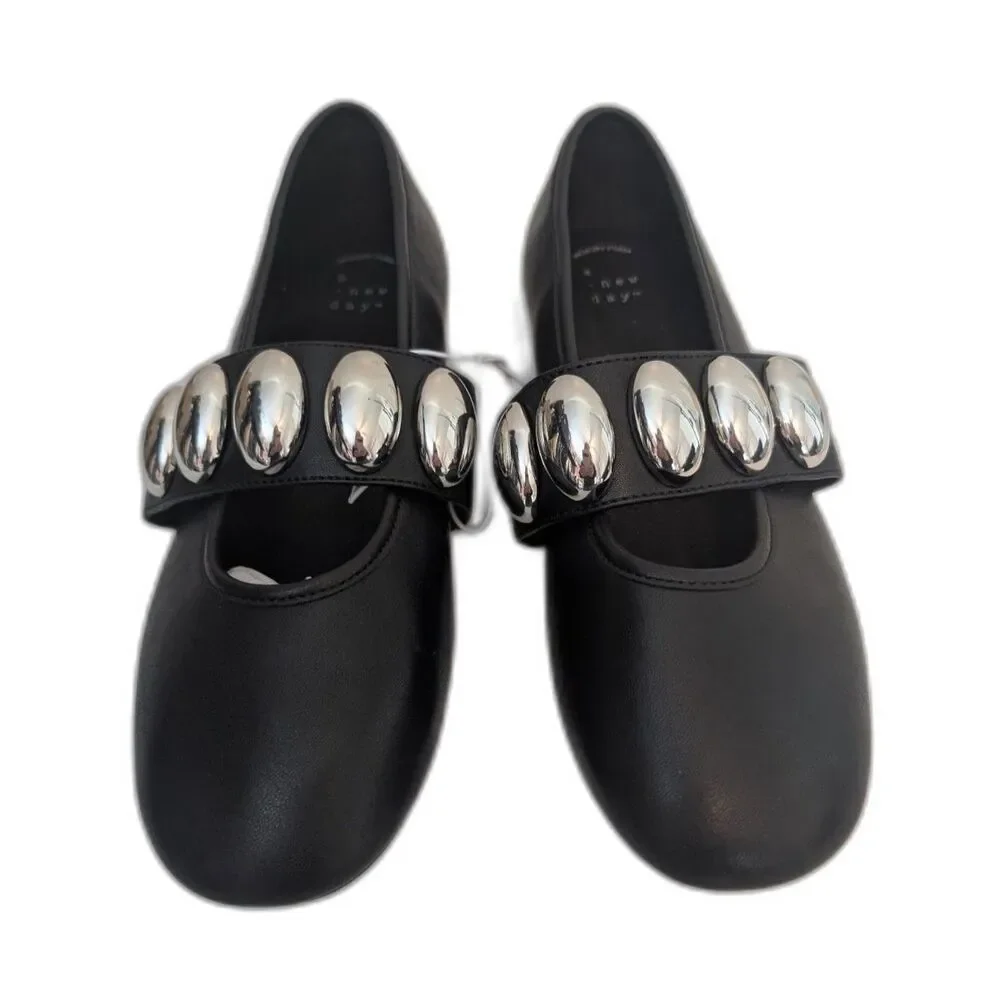 Women's Genevieve Mary Jane Flats -A New Day- Black Size 9 - Picture 2 of 8